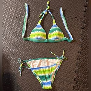 Victoria’s Secret green and blue tie dye bikini set